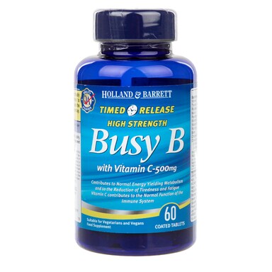 Holland & Barrett Timed Release Busy B Complex with Vitamin C 60 Caplets 500mg