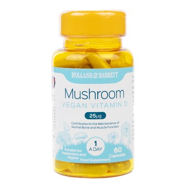 Holland & Barrett Mushroom Vegan Vitamin D 25ug  60 Capsules