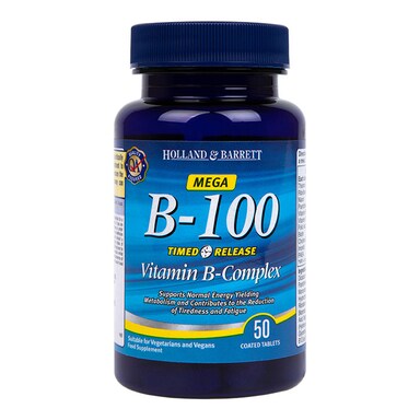 Holland & Barrett Timed Release Mega Vitamin B Complex 50 Caplets 100mg