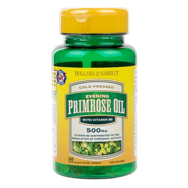 Holland & Barrett Natural Evening Primrose Oil 30 Capsules 500mg plus Vitamin B6