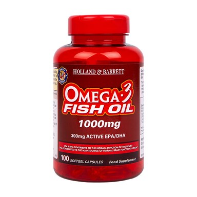 Holland & Barrett Omega 3 Fish Oil Concentrate 100 Capsules 1000mg