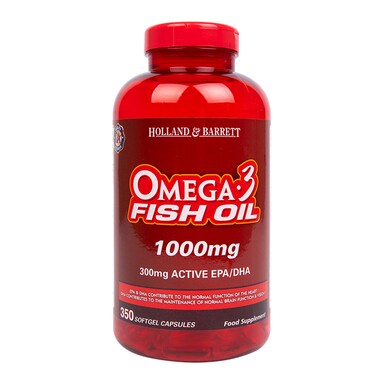 Holland & Barrett Omega 3 Fish Oil Concentrate 350 Capsules 1000mg