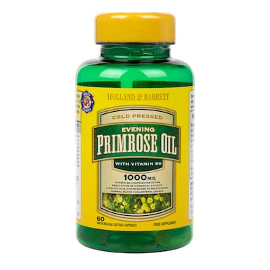 Holland & Barrett Natural Evening Primrose Oil 60 Capsules 1000mg plus Vitamin B6