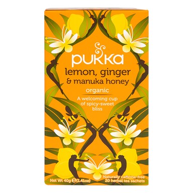 Pukka Organic Lemon, Ginger & Manuka Honey Herbal Tea 36g
