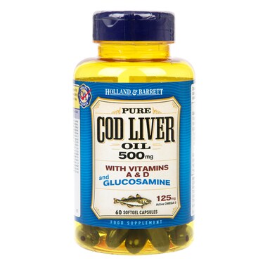 Holland & Barrett Cod Liver Oil and Glucosamine 60 Capsules 500mg