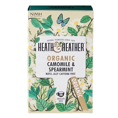 Heath & Heather Organic Camomile & Spearmint 20 Tea Bags