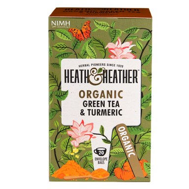 Heath & Heather Organic Green Tea & Turmeric 20 Tea Bags