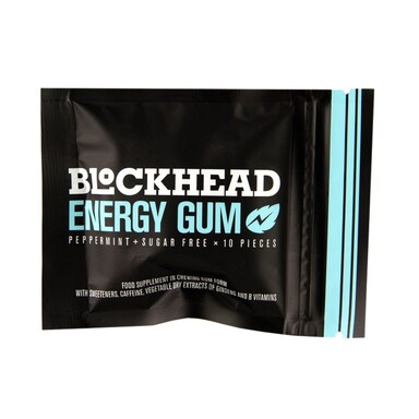 Blockhead Energy Gum Peppermint 10 Pieces