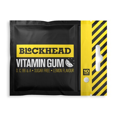 Blockhead Vitamin Gum Lemon 10 Pieces
