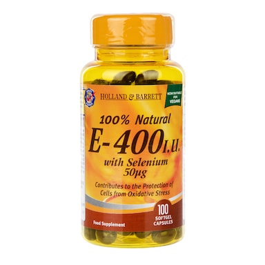 Holland & Barrett Natural Vitamin E with Selenium 400iu 100 Capsules