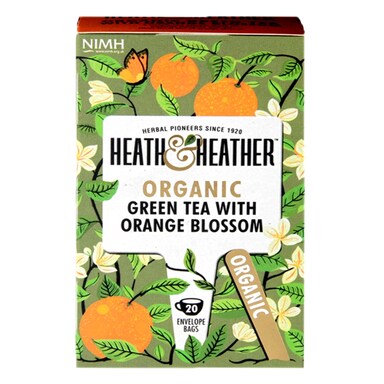 Heath & Heather Organic Green Tea with Orange Blossom 20 Tea Bags