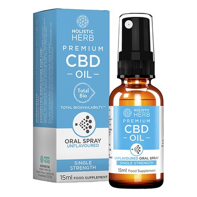 Holistic Herb Premium CBD Oral Spray Single Strength 15ml Unflavoured