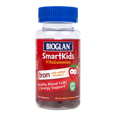Bioglan SmartKids Iron with Vitamin C 30 Strawberry Flavour Gummies