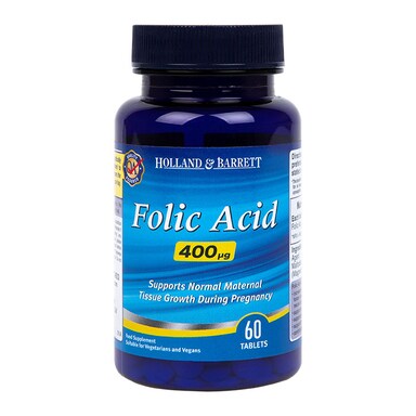 Holland & Barrett Folic Acid 60 Tablets 400ug