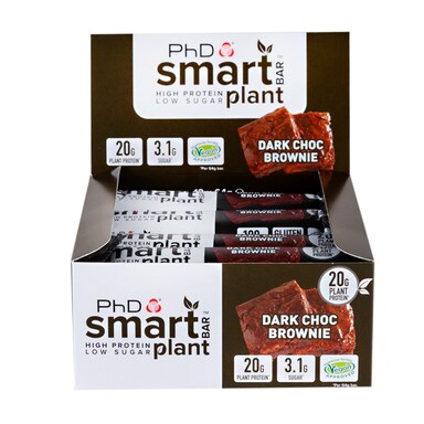 PhD Smart Bar Plant Dark Chocolate Brownie 12 x 60g