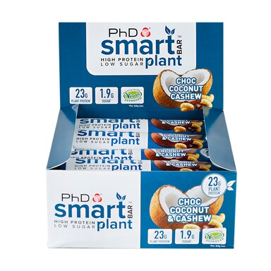 PhD Smart Bar Plant Chocolate Coconut & Cashew 12 x 60g