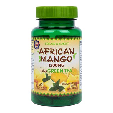 Holland & Barrett African Mango with Green Tea 60 Caplets 1200mg