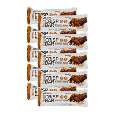 Optimum Nutrition Crisp Protein Bar Choc Peanut Butter Full Box 10 x 65g