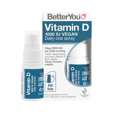 BetterYou Dlux Vegan Vitamin D Daily Oral Spray 1000IU 15ml