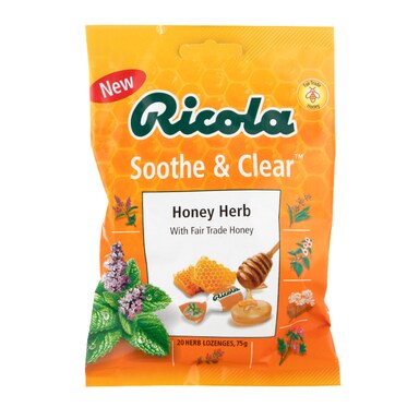 Ricola Soothe & Clear Honey Herb 20 Lozenges