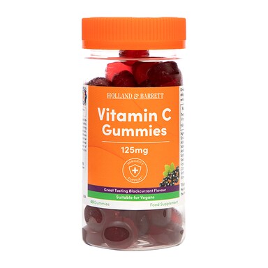 Holland & Barrett Vitamin C 125mg Blackcurrant Flavour 60 Gummies