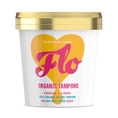 Flo Organic Non-Applicator Tampons - Regular/Super Combo 16 pack