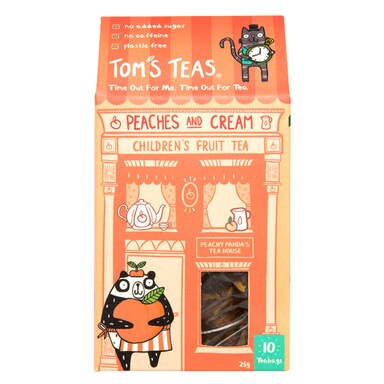 Tom's Teas Children's Tea (Hot or Cold Brew) Peaches & Cream 10x bags