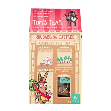 Tom's Teas Children's Tea (Hot or Cold Brew) Rhubarb & Custard 10x bags