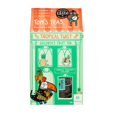 Tom's Teas Children's Tea (Hot or Cold Brew) Tropical Twist 10x bags