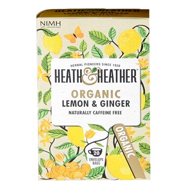 Heath & Heather Organic Lemon & Ginger 20 Tea Bags