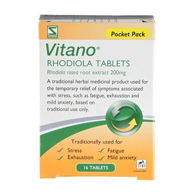 Vitano Rhodiola Pocket Packs 16 Tablets