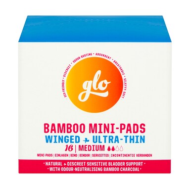 glo Bamboo Mini-Pads for Sensitive Bladder 16 pack