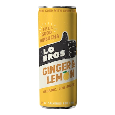 Lo Bros Lemon & Ginger Kombucha 250ml