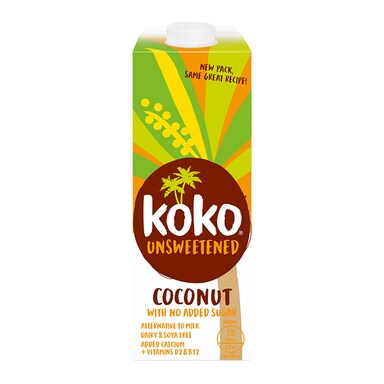Koko Dairy Free Unsweetened UHT Coconut Milk 1Ltr