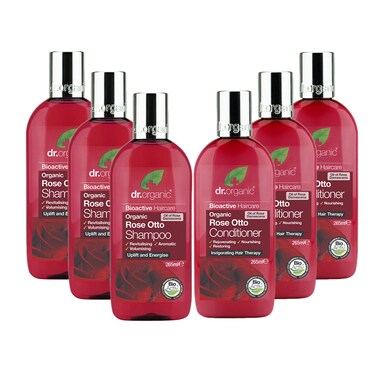 Dr Organic Rose Otto Shampoo & Conditioner Bundle 6 x 265ml