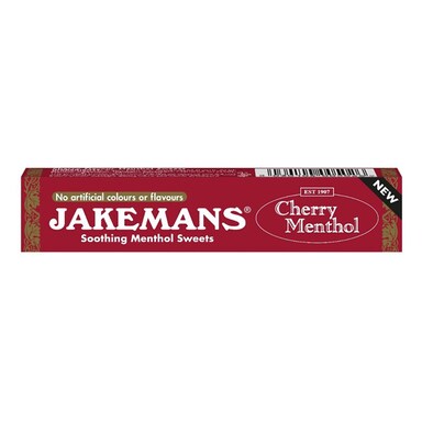 Jakemans Cherry Soothing Menthol Sweets 41g Stick Pack