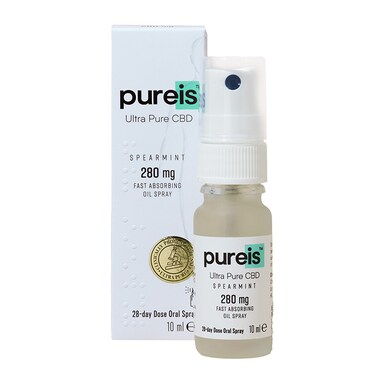 Pureis® Ultra Pure CBD Fast Absorbing Oil 280mg Spearmint Oral Spray 10ml