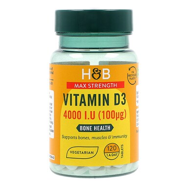 Holland & Barrett Vitamin D 4000 I.U. 100ug 120 Tablets