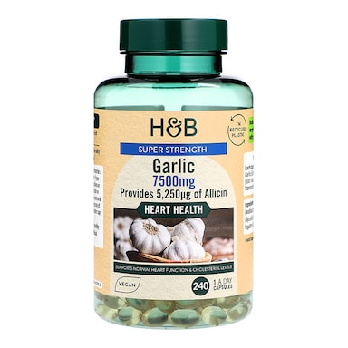 Holland & Barrett Max Strength Enteric Coated Odourless Garlic 7500mg 240 Capsules