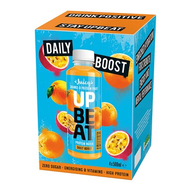 Upbeat Juicy Protein Water Orange & Passionfruit 4 x 500ml