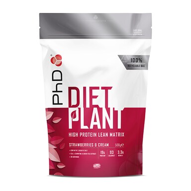PhD Nutrition Diet Plant Strawberries & Cream 500g