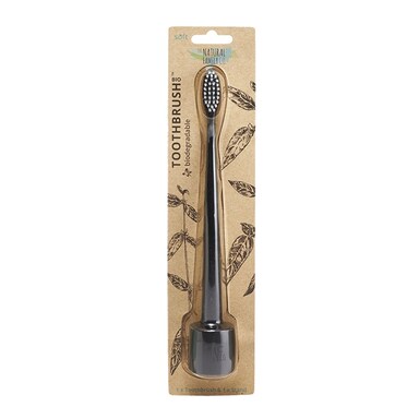 The Natural Family Co. Bio Toothbrush & Stand - Pirate Black