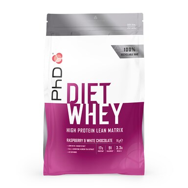 PhD Nutrition Diet Whey Protein Powder Raspberry & White Chocolate 1000g