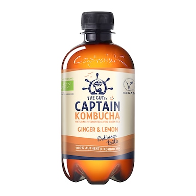 The GUTsy Captain Kombucha Ginger & Lemon Bio-Organic Drink 400ml