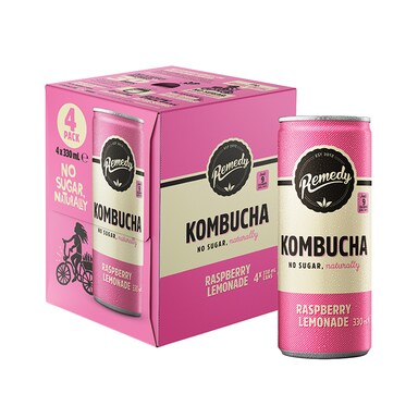 Remedy Kombucha Raspberry Lemonade 4 x 330ml