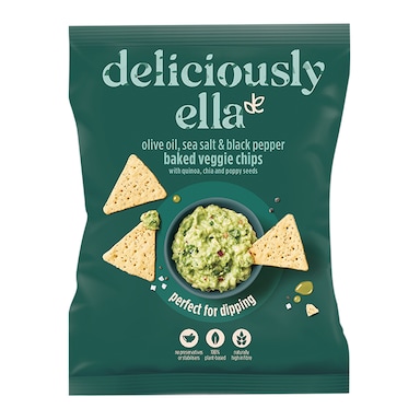 Deliciously Ella Olive, Sea Salt & Black Pepper Baked Veggie Chips 100g