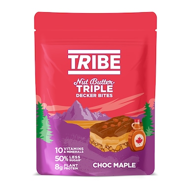 TRIBE Nut Butter Triple Decker Bites Chocolate Maple Sharing Bag 93g