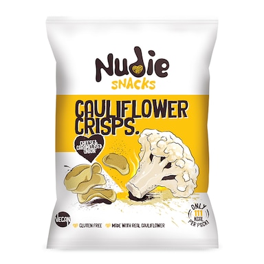 Nudie Snacks Cauliflower Crisps Vegan Cheese & Caramelised Onion 22g