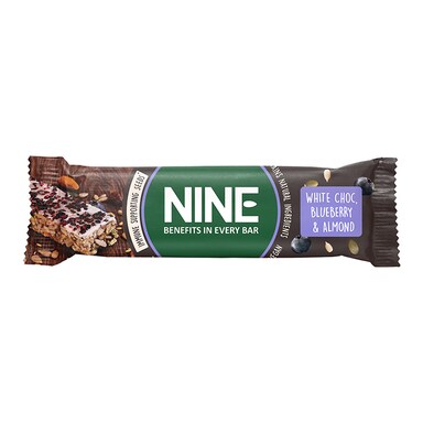 NINE White Chocolate, Blueberry & Almond Bar 40g