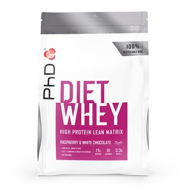 PhD Nutrition Diet Whey Protein Powder Raspberry & White Chocolate 2000g